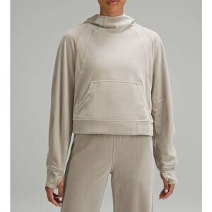 Lululemon Scuba Oversized Hoodie Sweatshirt Velvet Cord Riverstone Tan M / L